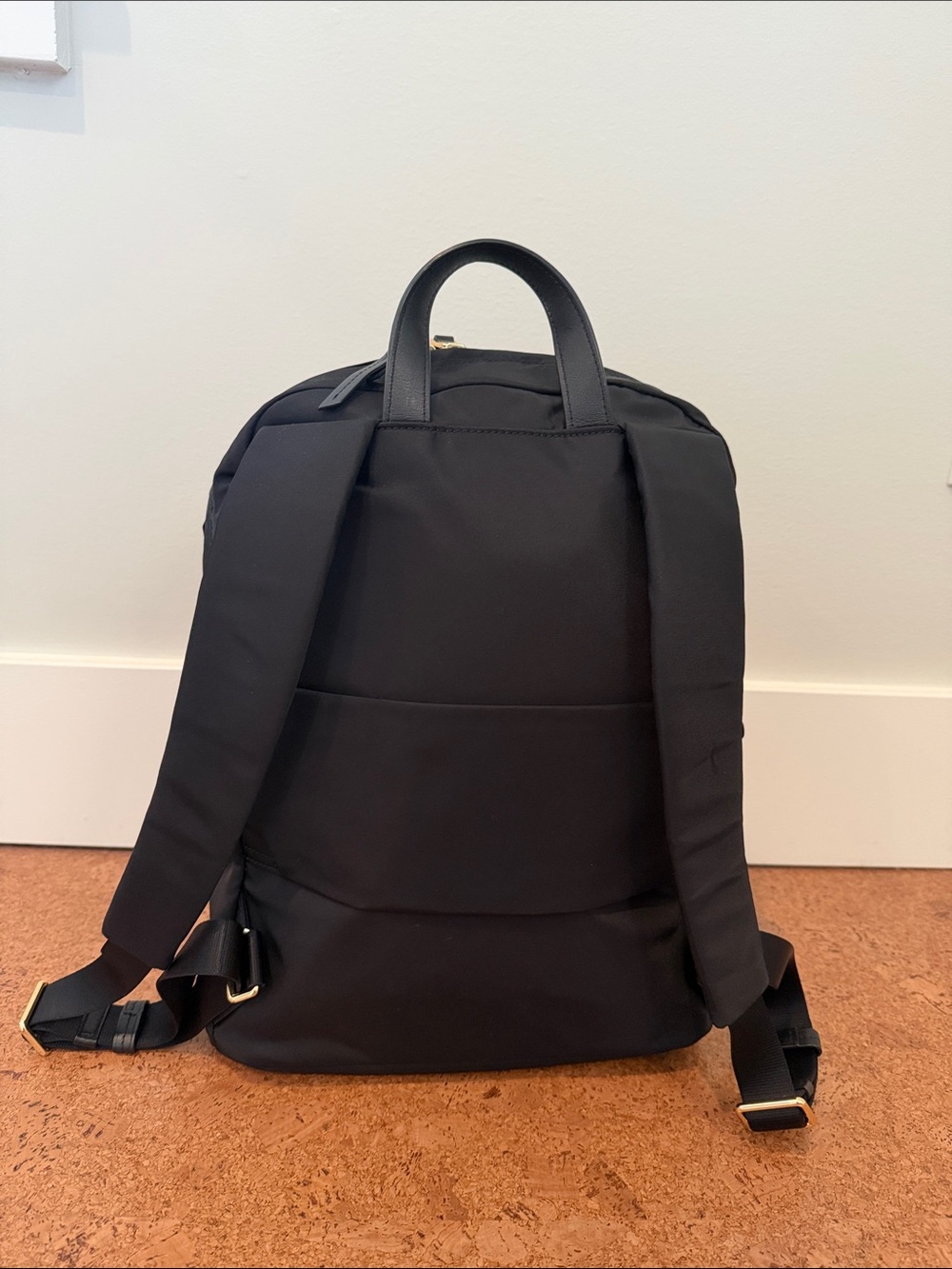 Tumi Black Nylon Backpack with Gold Accents - Picture 2 of 4